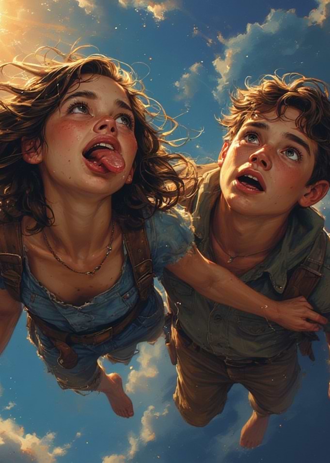Youthful Skyward Gaze