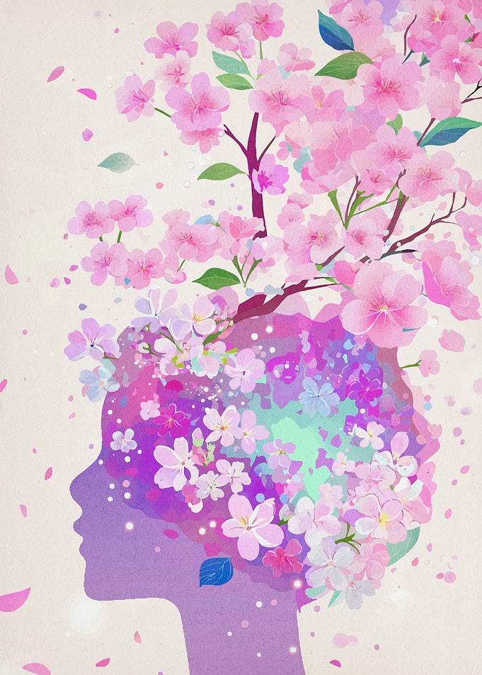 Floral Mindscape: Blossoming Thoughts
