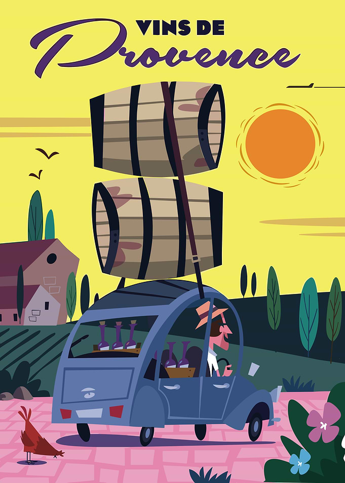 Vins de Provence Travel Poster