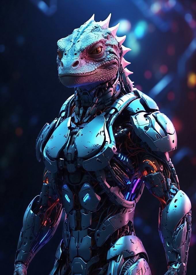 Lizard in cyborg body #1