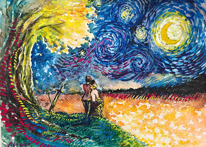 Berserk Van Gogh style