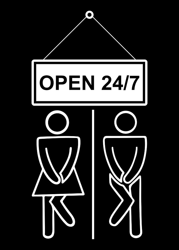 Open 24/7 Restroom Sign