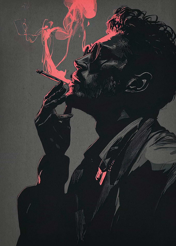 Man Smoking Cigarette Illustration