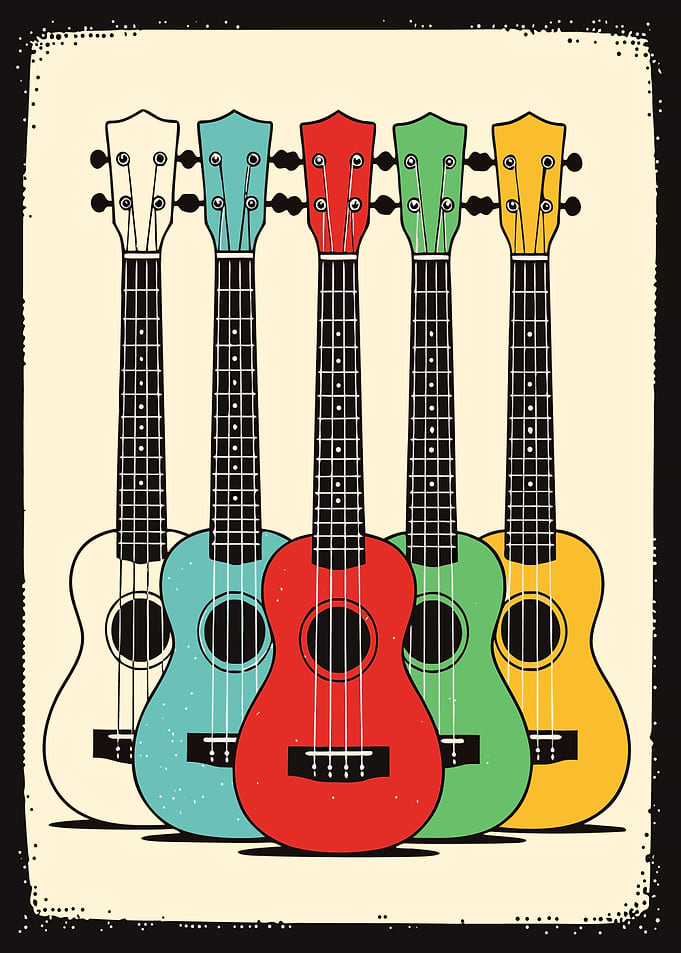Colorful Ukulele Lineup