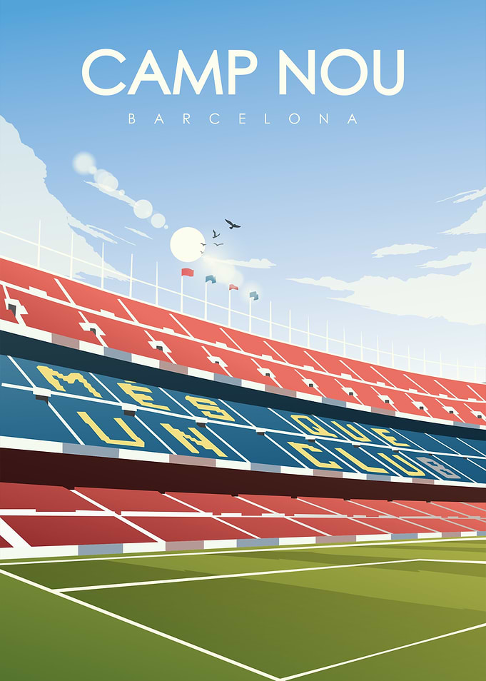 Camp Nou Barcelona Illustration
