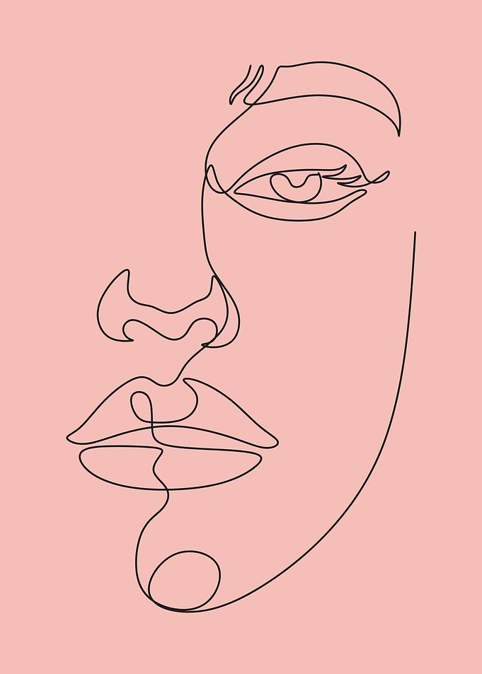 Minimalist Line Art Woman's Face