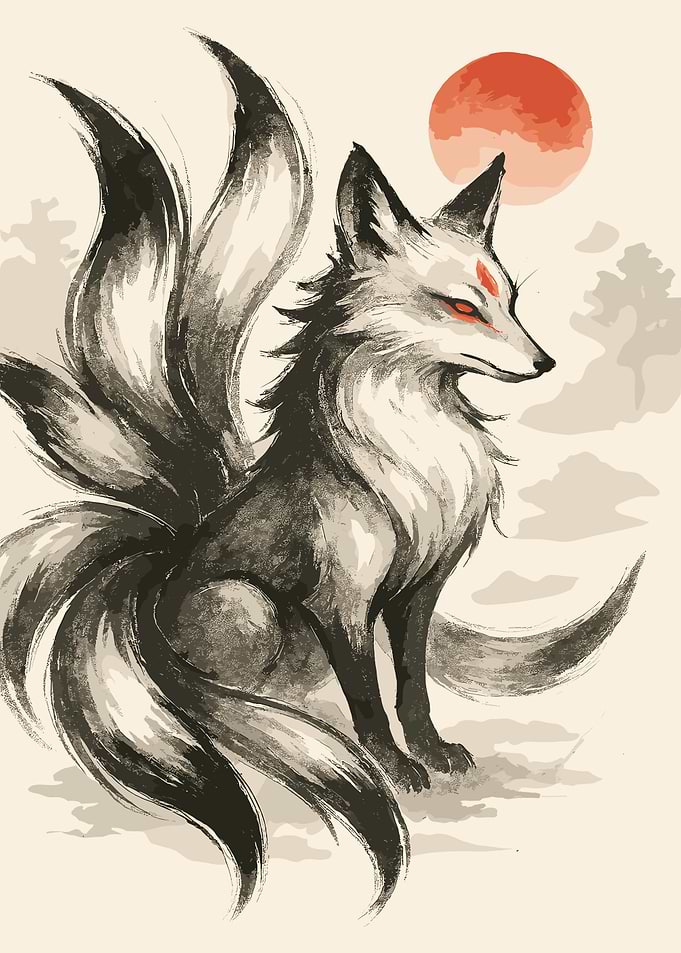 Nine-tailed Fox Digital Art