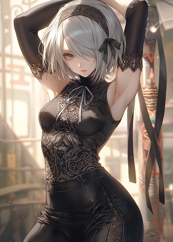 Anime Girl in Black Outfit