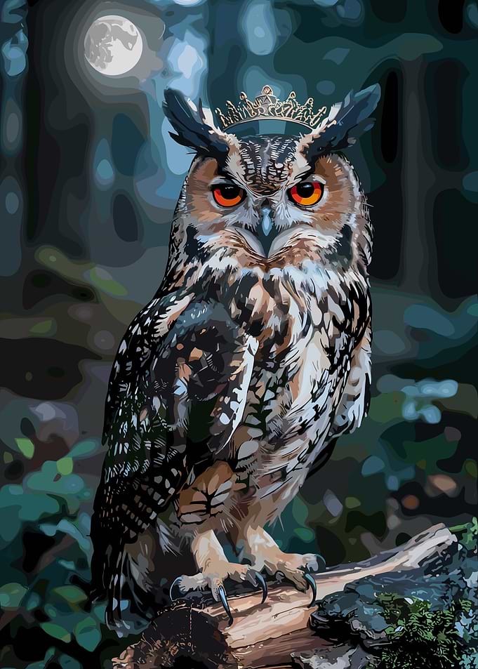 Crowned Owl in Forest