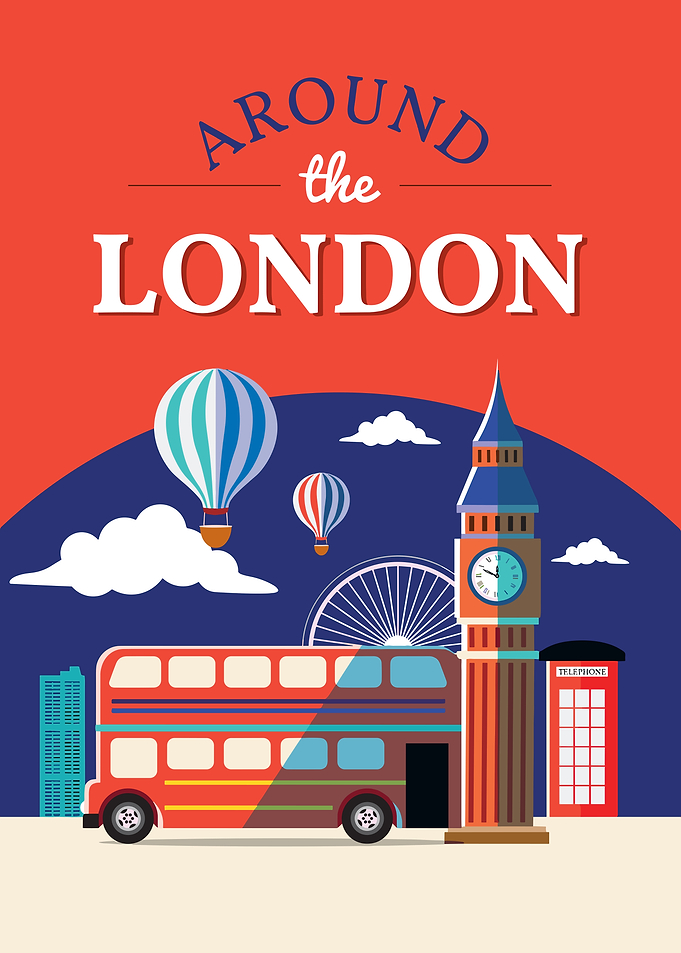 Around the London Travel Poster