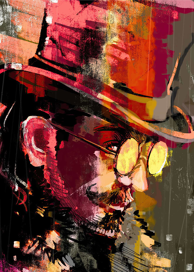 Abstract Portrait of a Man with Hat