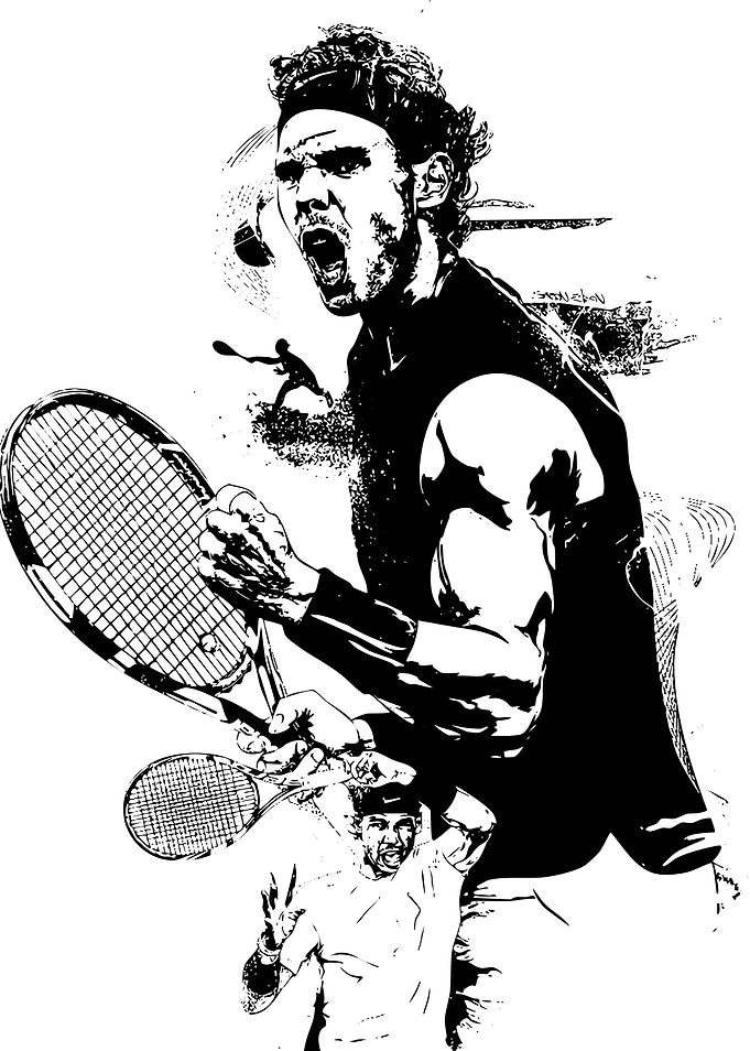 Rafael Nadal Tennis Illustration
