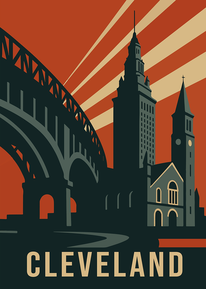 Cleveland Vintage Travel Poster