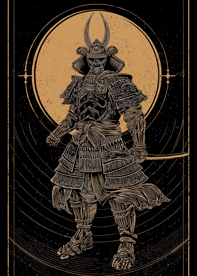 Detailed Samurai Warrior Illustration