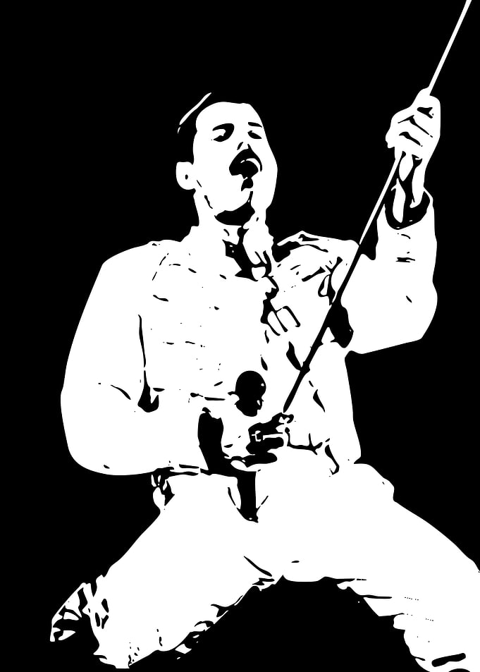 Freddie Mercury in Black and White