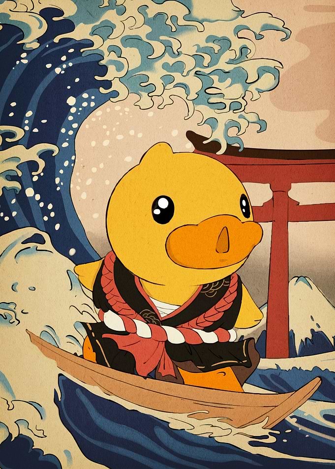 Duck Ukiyo-e Wave