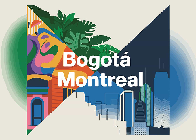 Bogotá Montreal Cityscape Graphic Art