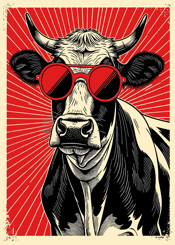 Cool Cow with Sunglasses Art