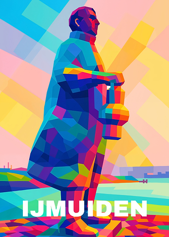 IJmuiden Colorful Geometric Art Poster