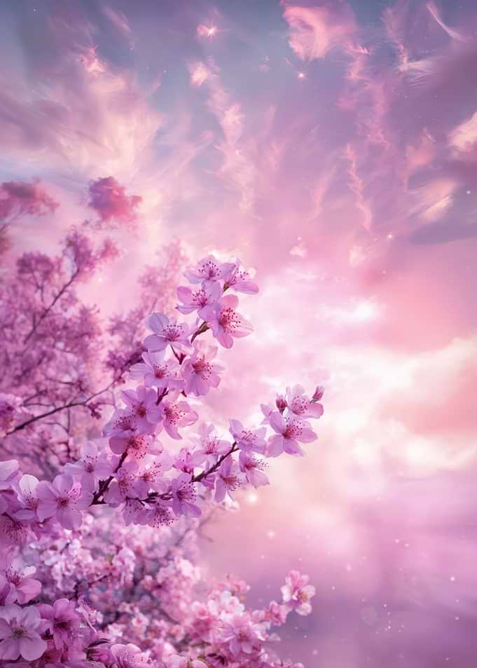 Pink Cherry Blossoms and Sky