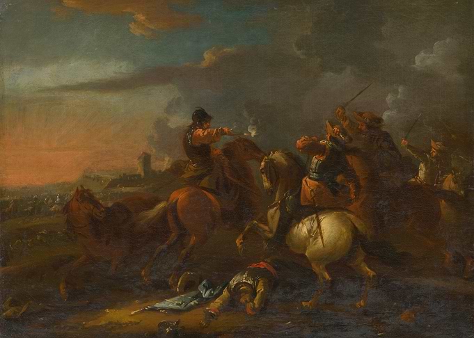 Cavalry Battle Scene Painting