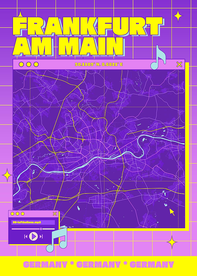 Frankfurt Am Main Map Art