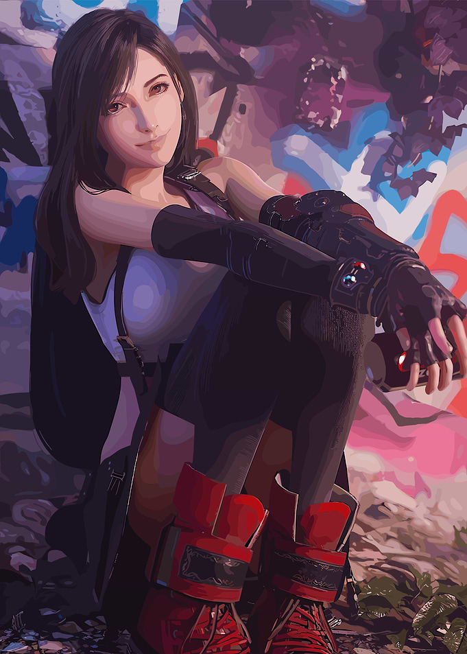 Tifa Lockhart Digital Art Portrait
