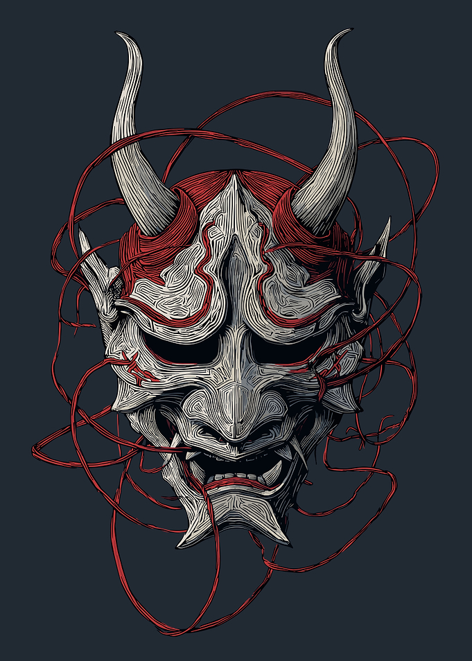 Hannya Mask Illustration