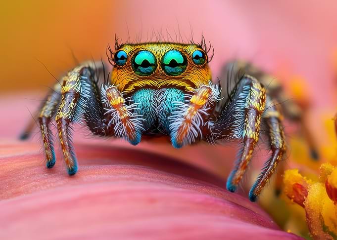 Colorful Jumping Spider Macro
