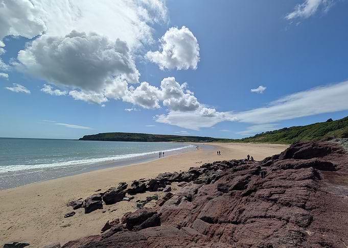 Coastal Beach Landscape with Rocks