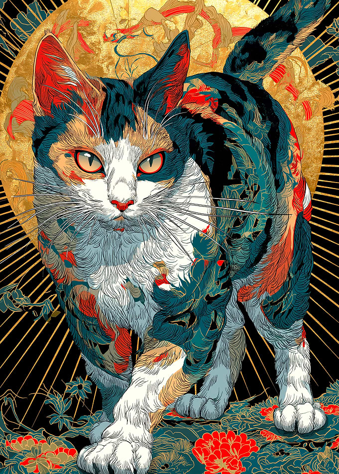 Ornate Cat Illustration