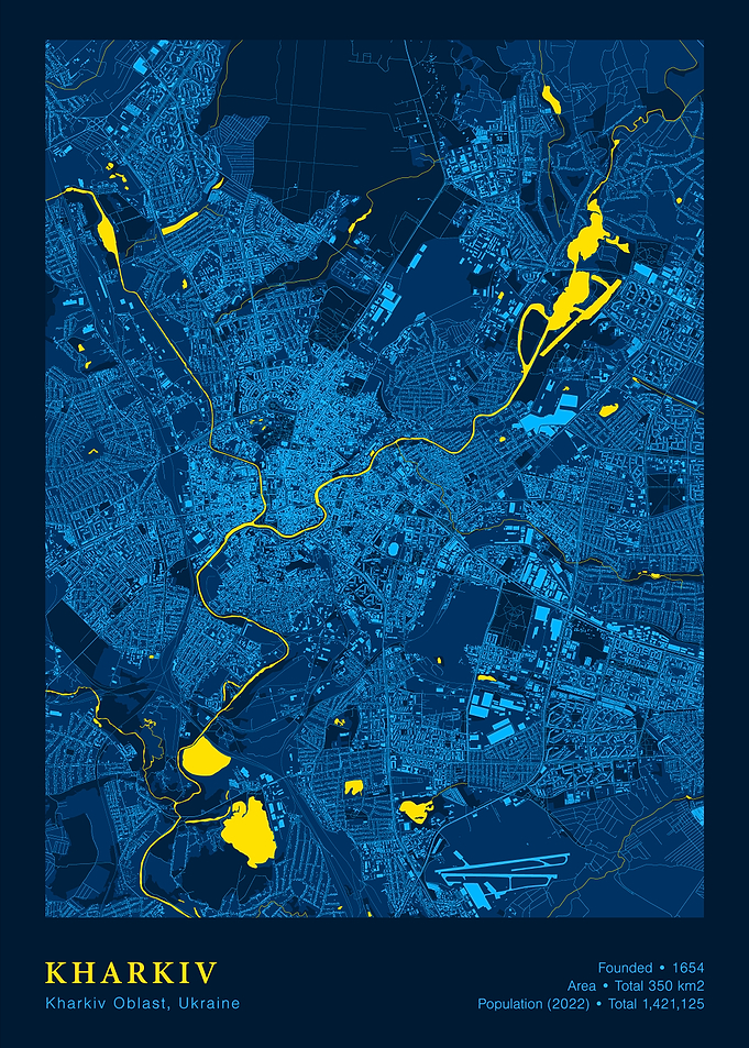 Kharkiv City Map Art Print