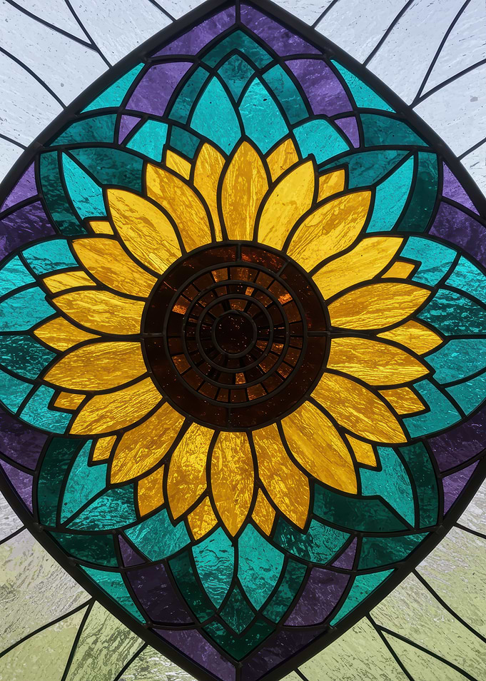 Stained Glass Sunflower