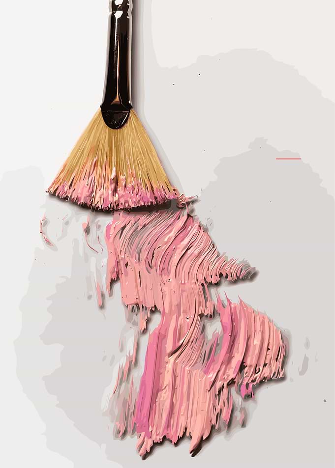 Paintbrush with Pink Paint