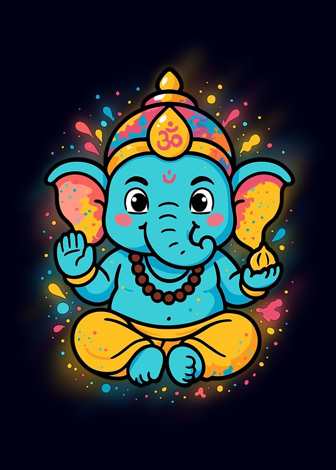 Playful Ganesha – Colors of Divinity