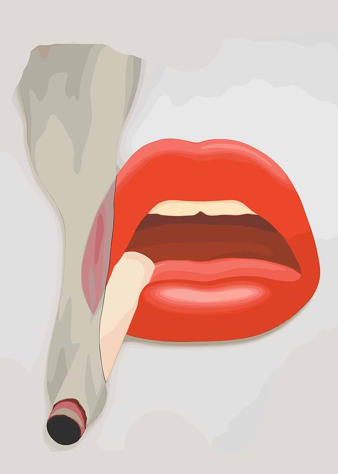 Lips and Cigarette Digital Art