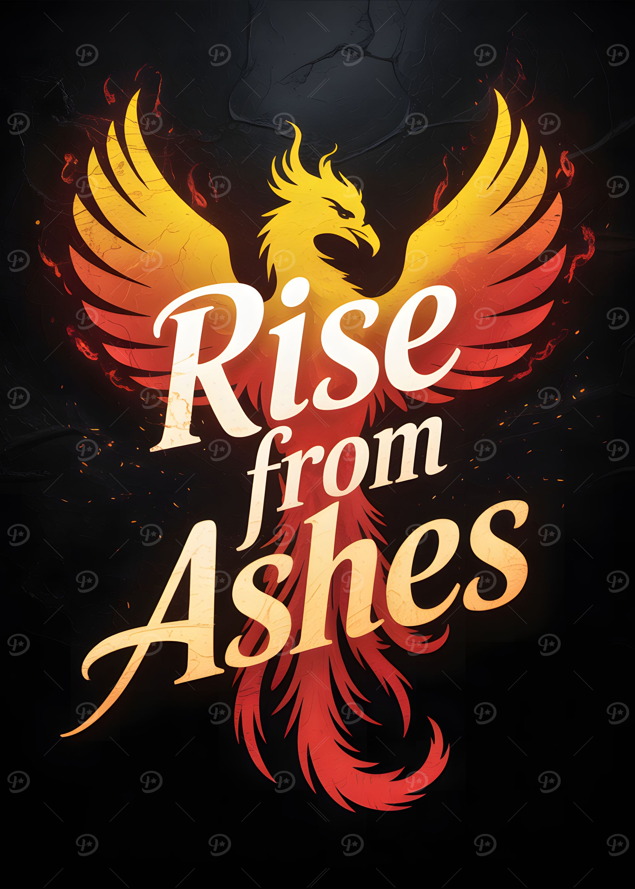 Rise from Ashes Phoenix Motivational Poster