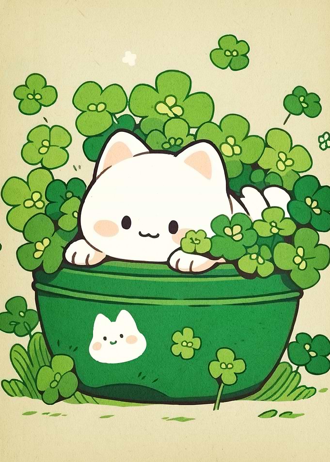 Cute Cat Clover
