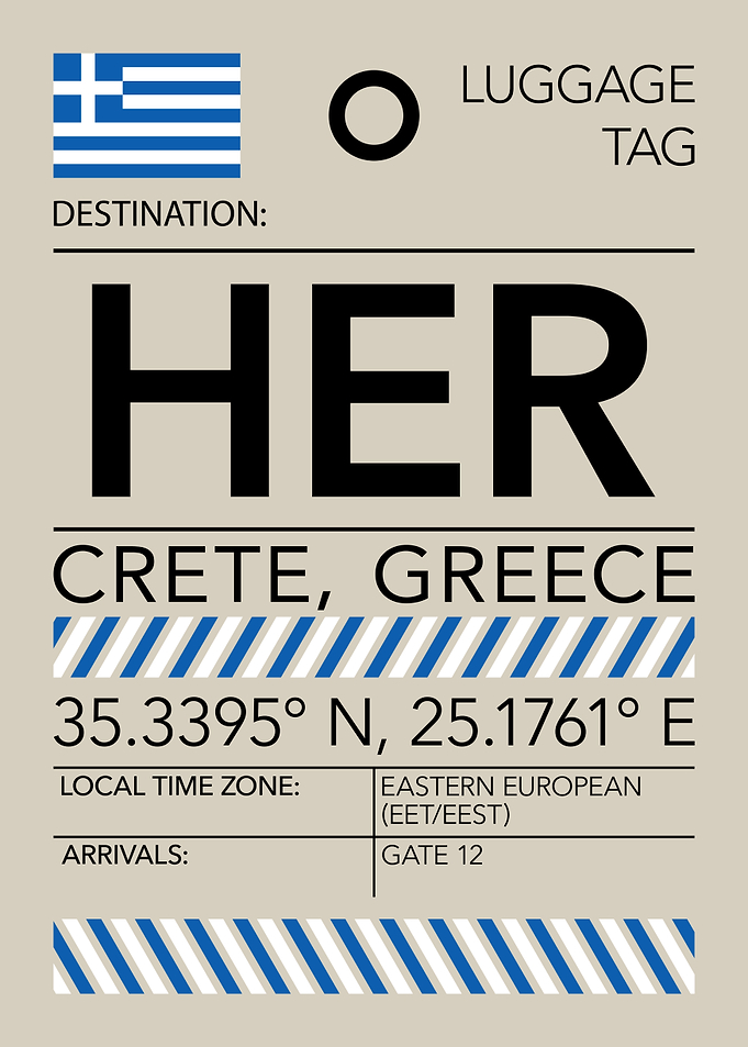 HER Crete, Greece Airport Luggage Tag