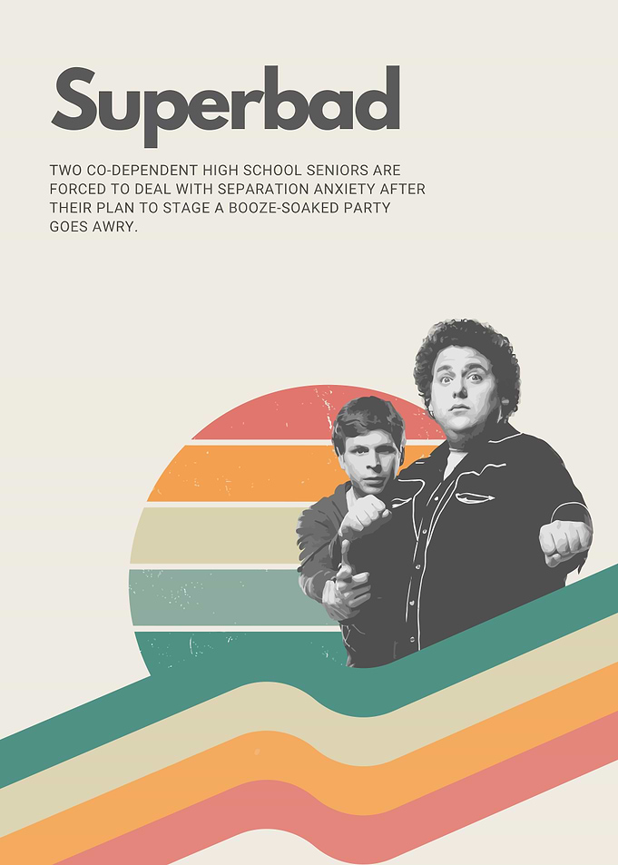 Superbad Movie Poster Retro Style