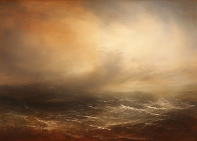 Golden Stormy Sea