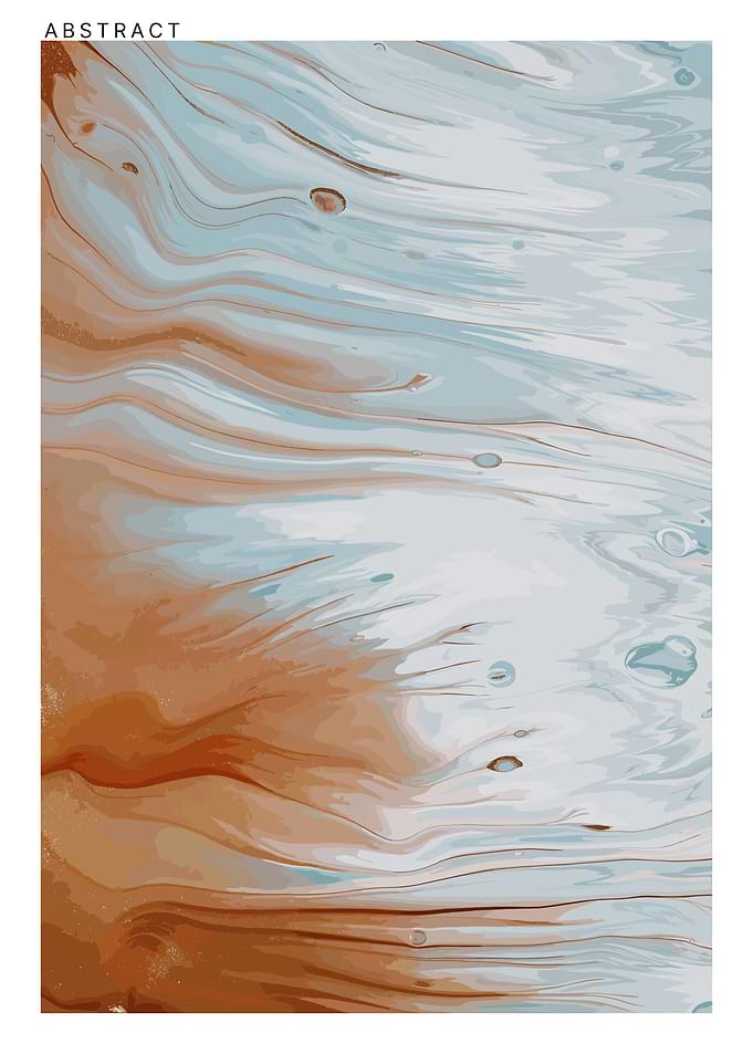 Abstract Fluid Art with Brown and Blue