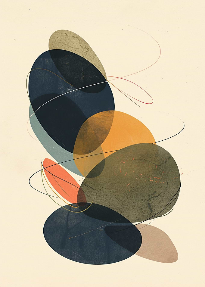 Abstract Circles and Lines Composition