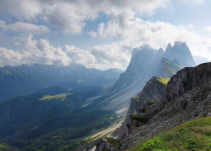 Seceda Ridgeline Mountain Landscape