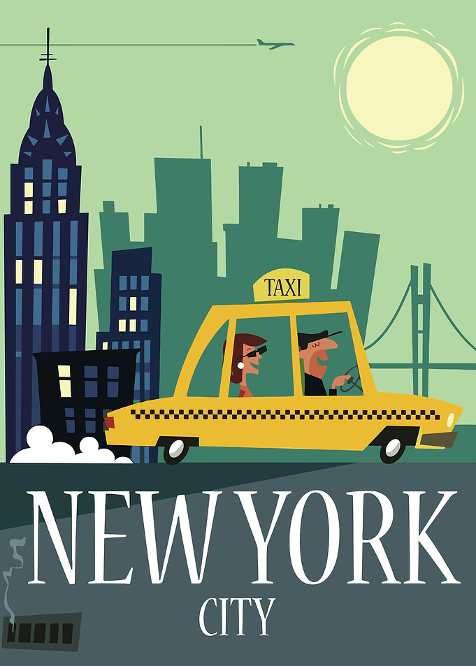 New York City Taxi Illustration
