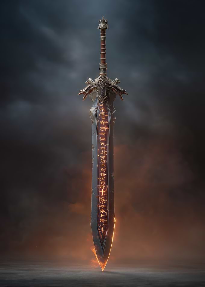 Ancient Sword with Glowing Runes