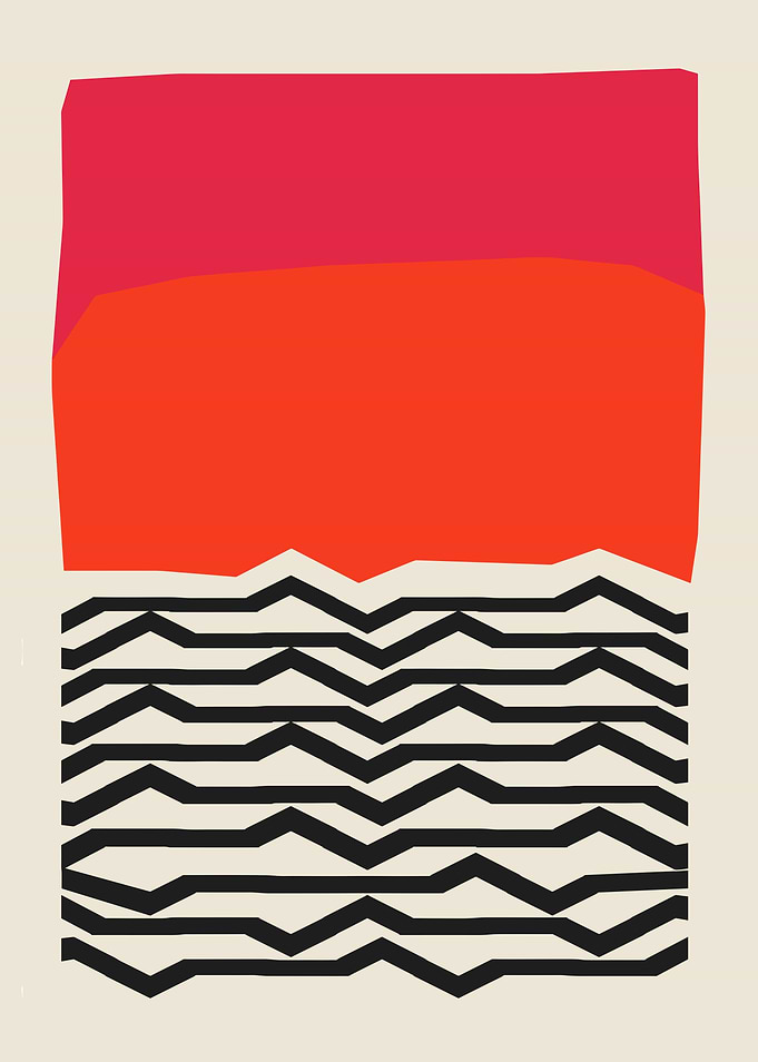 Abstract Landscape with Geometric Waves