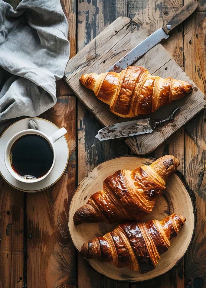Croissants and Coffee Still Life