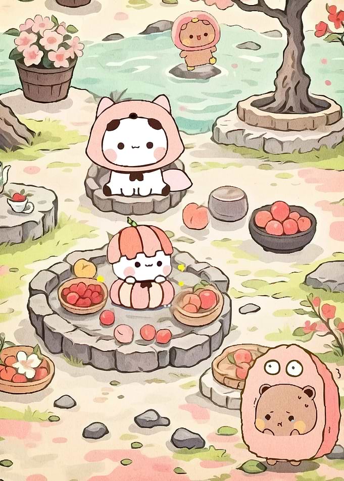 Peach Garden Cartoon Characters