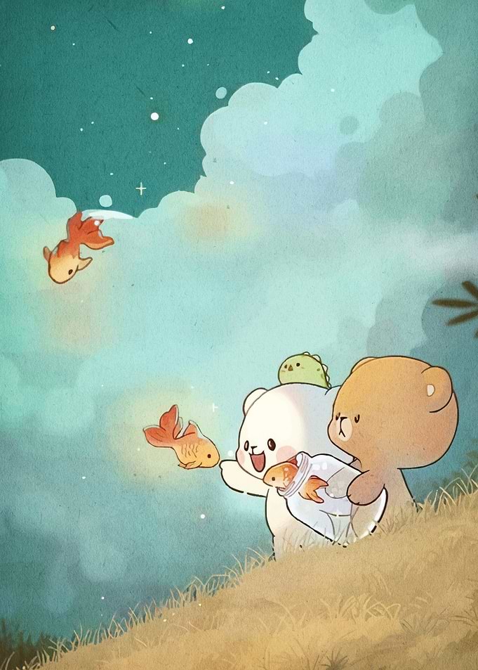 Cute Bears and Goldfish